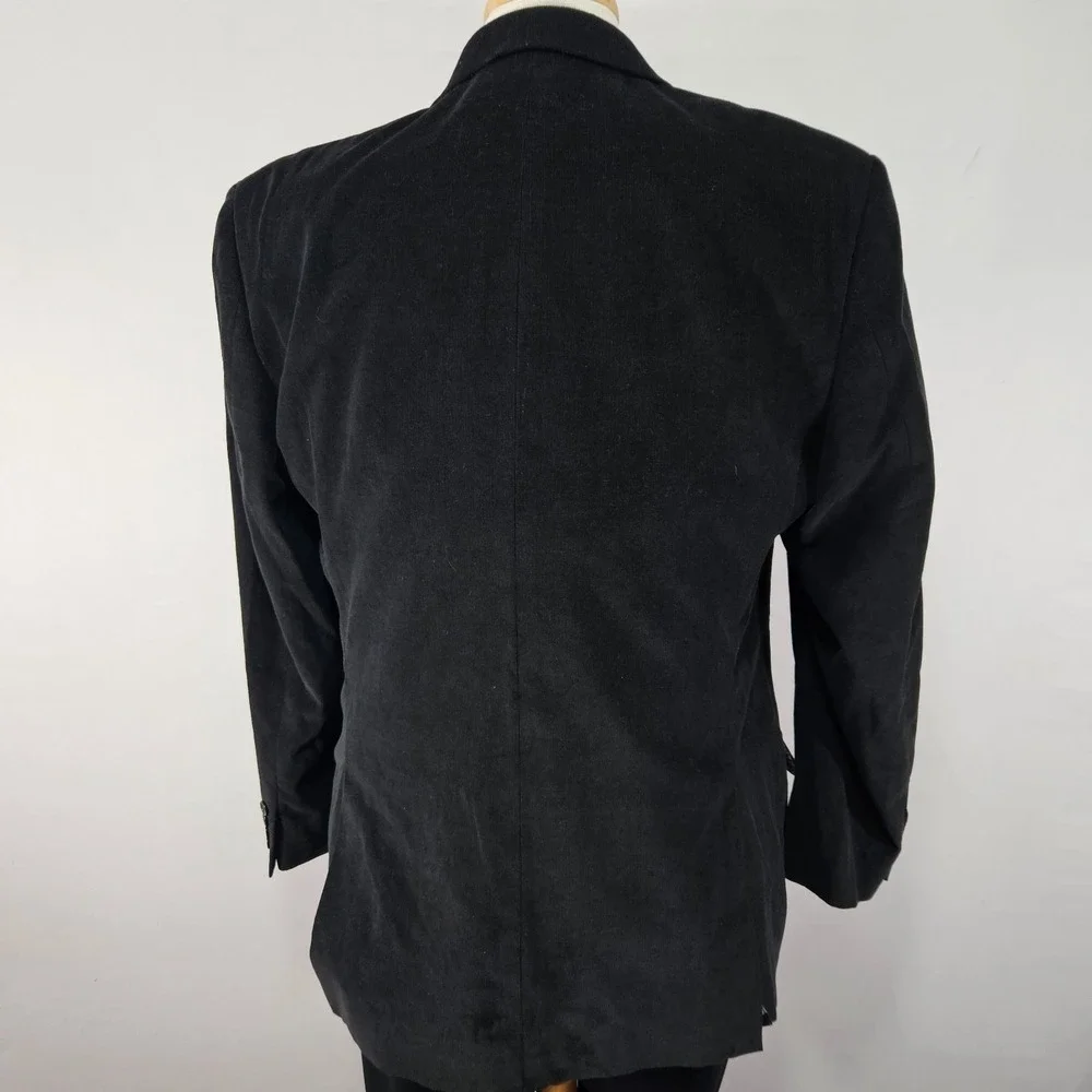 Apt.9 Men's Sport Coat Blazer Three Button Black Corduroy Cotton Size Large